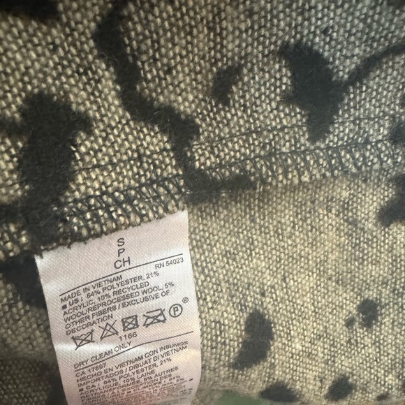 Old Navy Leopard open Front Jacket. Faux Knit. Faux Leather Trim. Small. Glam - Picture 8 of 8